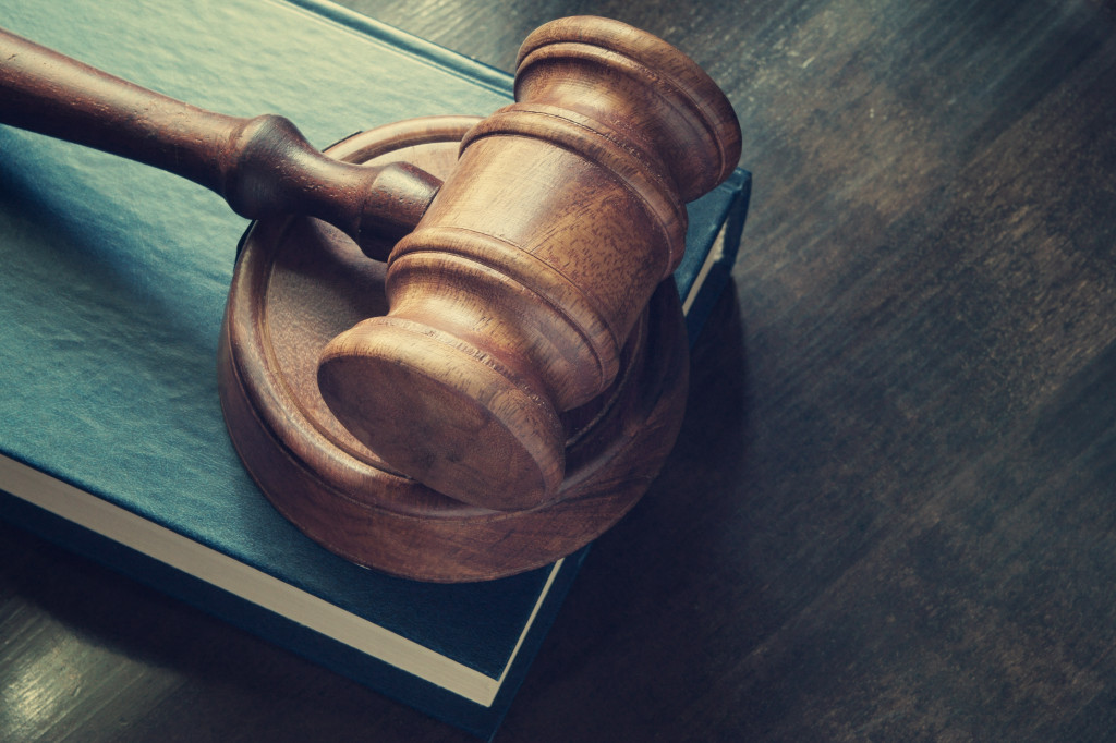 Gavel placed on a book